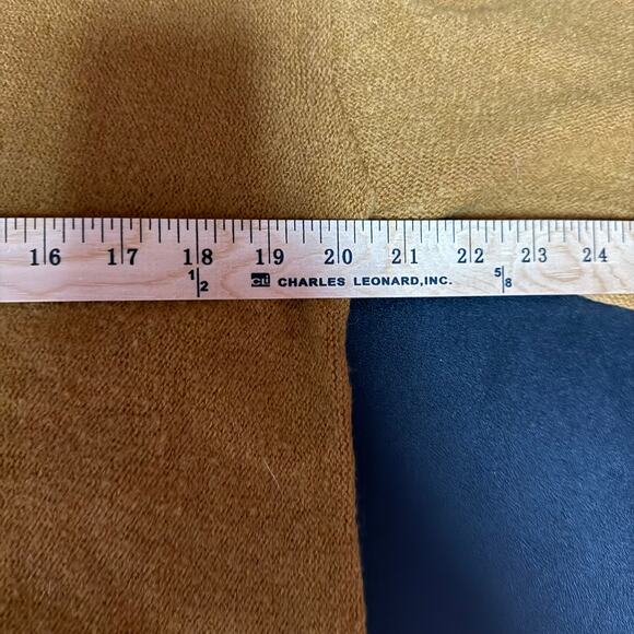 ANTHROPOLOGIE Joy Fringe Hem V-Neck Mustard Maize Soft Jumper Sweater Sz Medium - Picture 5 of 11